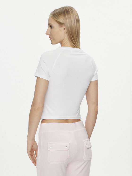 Juicy Couture Juicy Couture Tricou Shrunken Diamante JCMCT223257 Alb Slim Fit