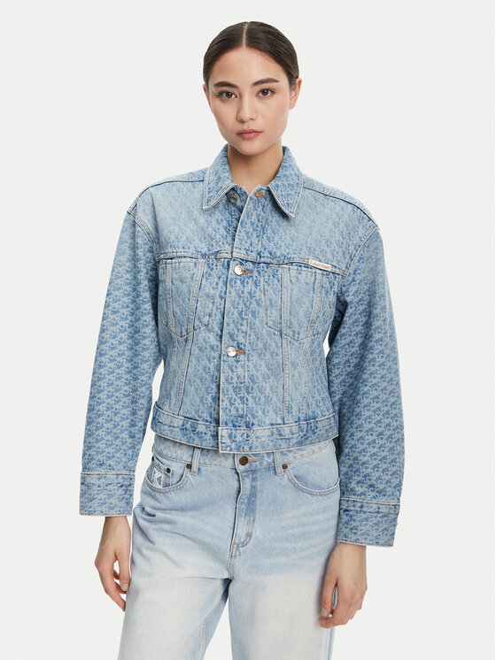 Calvin Klein Jeans Kurtka jeansowa LV047C782G Niebieski Oversize