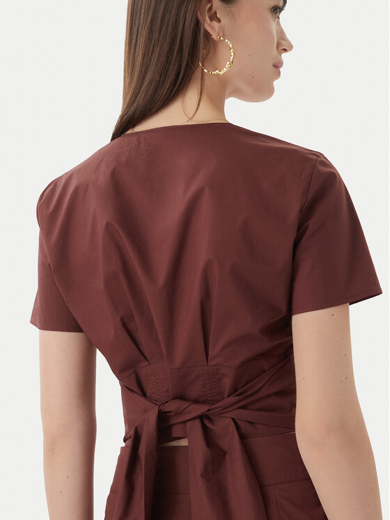 Patrizia Pepe Patrizia Pepe Блуза 2C1672/A9B9-B887 Тъмнокафяв Regular Fit