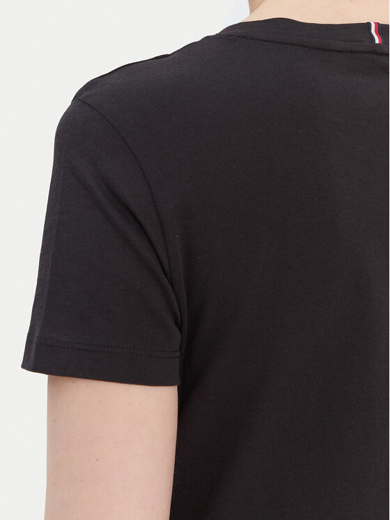 Tommy Hilfiger Tommy Hilfiger T-Shirt Heritage Crew WW0WW22043 Czarny Regular Fit