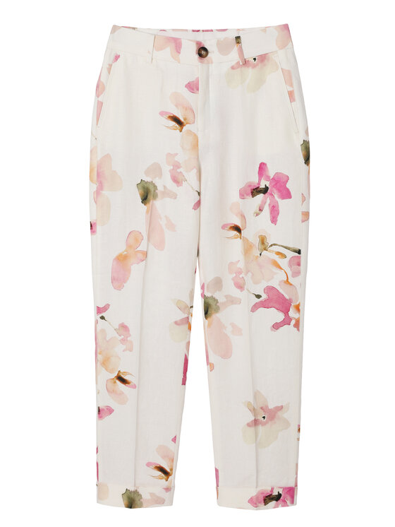 TATUUM TATUUM Bavlnené nohavice SEREMI 4 Biela Loose Fit