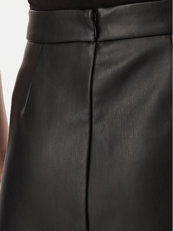 KARL LAGERFELD KARL LAGERFELD Спідниця зі штучної шкіри B4W12004 Чорний Regular Fit