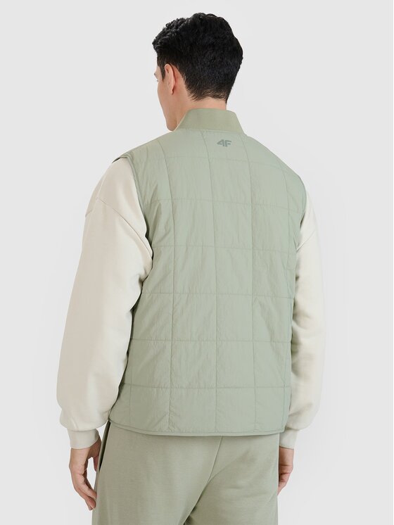 4F 4F Gilet 4FWSS25TVJAM210-44S Verde Regular Fit