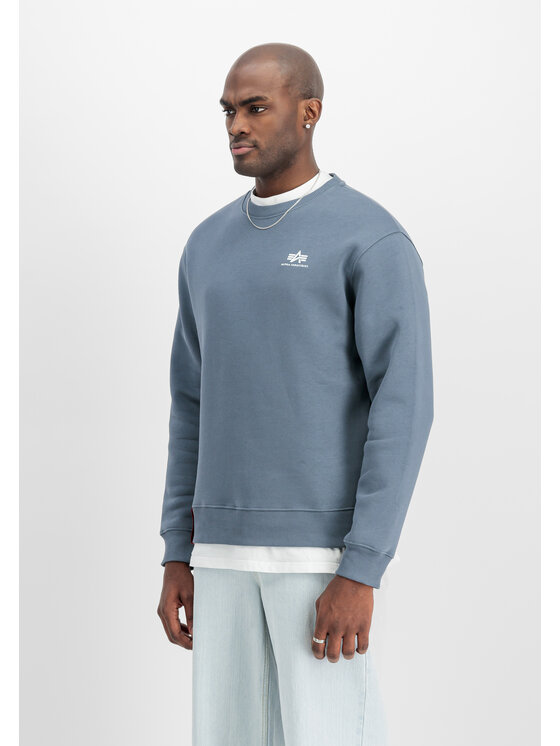 Alpha Industries Alpha Industries Bluza Basic Small Logo Sweatshirt Błękitny Regular Fit