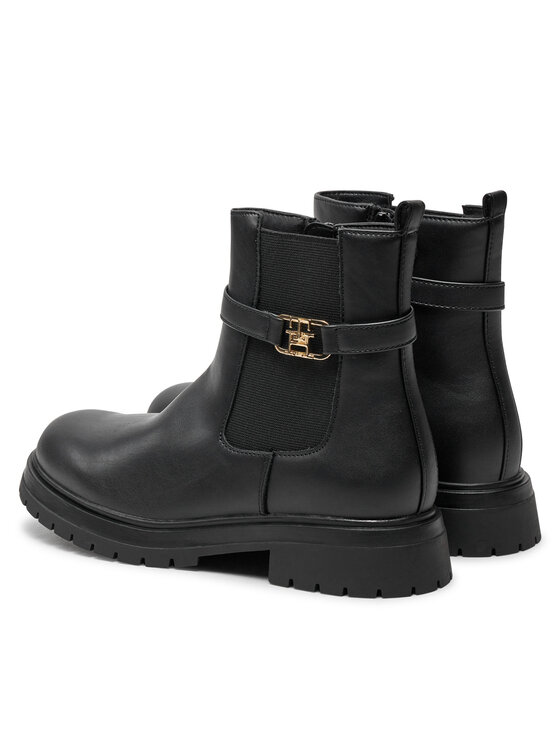 Tommy Hilfiger Tommy Hilfiger Botki Chelsea Boot T3A5-33572-1351 S Czarny