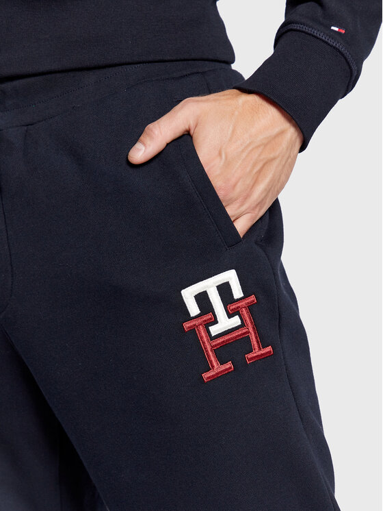 Tommy Hilfiger Tommy Hilfiger Spodnie dresowe Essential Monogram MW0MW28208 Granatowy Regular Fit