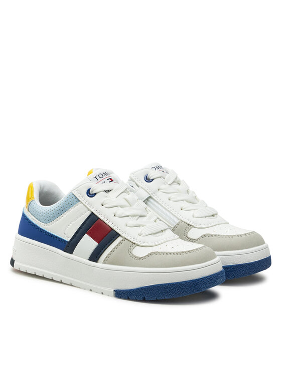 Tommy Hilfiger Tommy Hilfiger Laisvalaikio batai Flag Low Cut Lace-Up Sneaker T3X9-33863-1269 M Balta