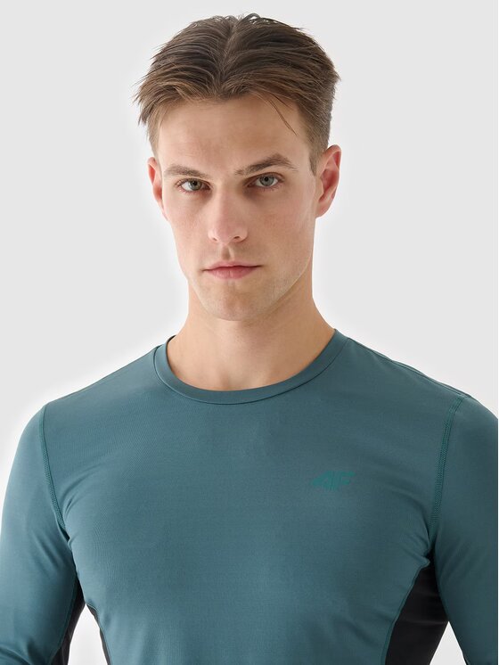 4F 4F Longsleeve 4FWAW24TFLOM252-40S Zielony Slim Fit