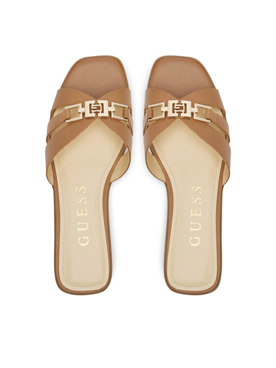 Guess Guess Klapki FLJRLL LEA19 Brązowy