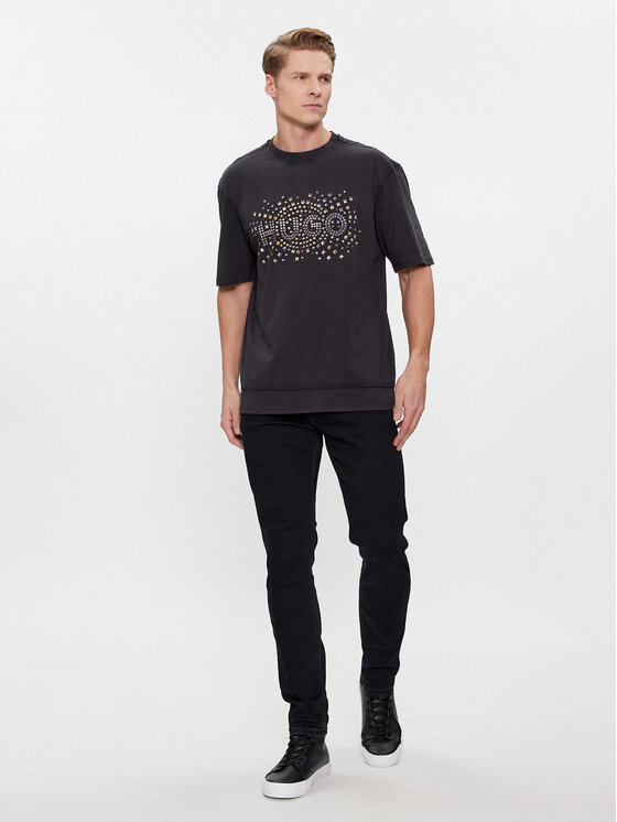 HUGO Hugo T-krekls Dunic 50504534 Melns Relaxed Fit