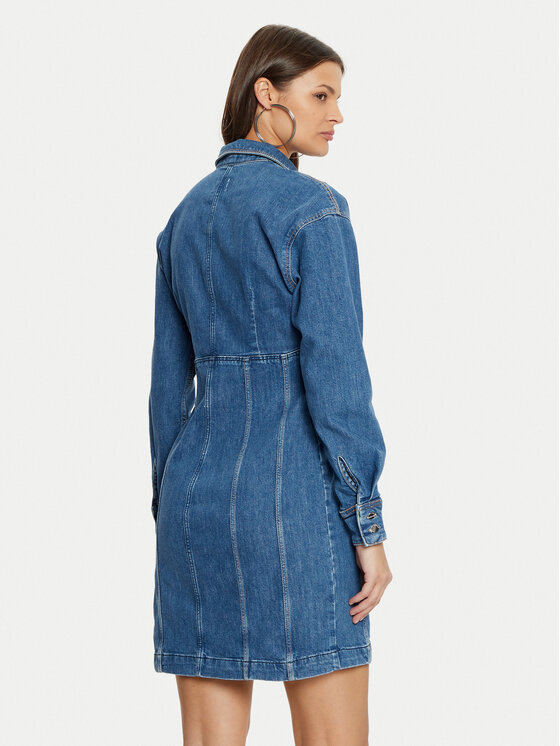 Guess Guess Džínové šaty W5RK99 D4H71 Modrá Regular Fit