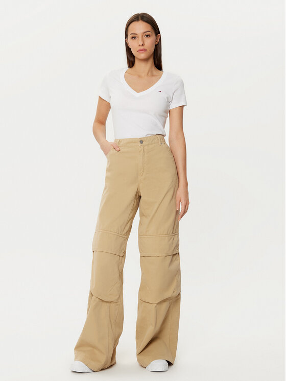 Tommy Jeans Tommy Jeans Majica DW0DW20458 Bela Slim Fit