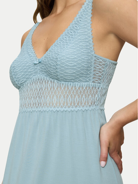 Triumph Triumph Nočná košeľa Aura Spotlight 10218288 Modrá Regular Fit