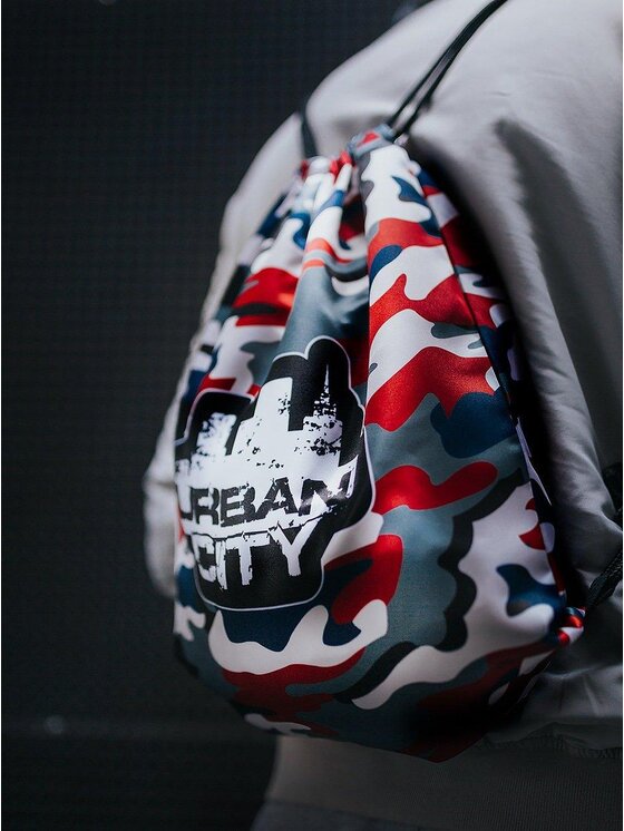 Urban City Urban City Worek Worek siłownia do szkoły trening Logo Gym Sack Grey Camo uni Szary