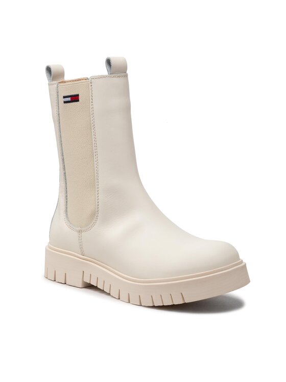 Tommy Jeans Tommy Jeans Μποτάκια με λάστιχο Long Chelsea Boot EN0EN01990 Μπεζ