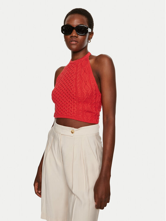 STAUD Top Lori R24P3136CA Červená Regular Fit