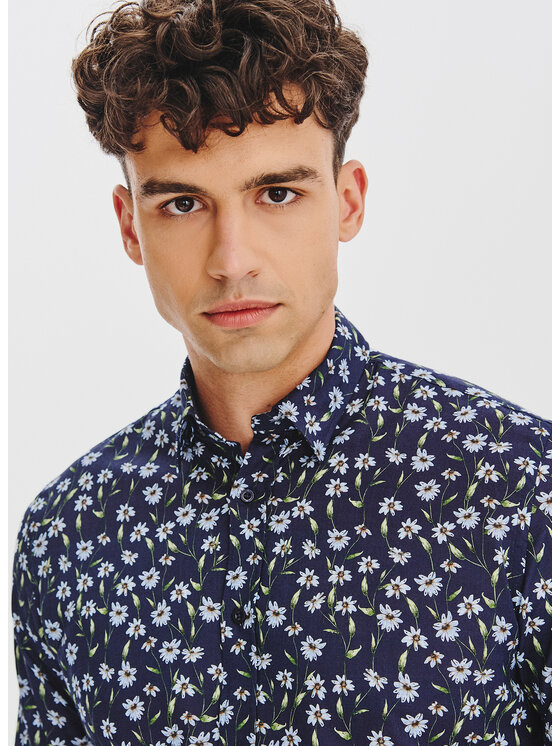 Pako Lorente Pako Lorente Koszula P25WF-1X-041 Granatowy Slim Fit