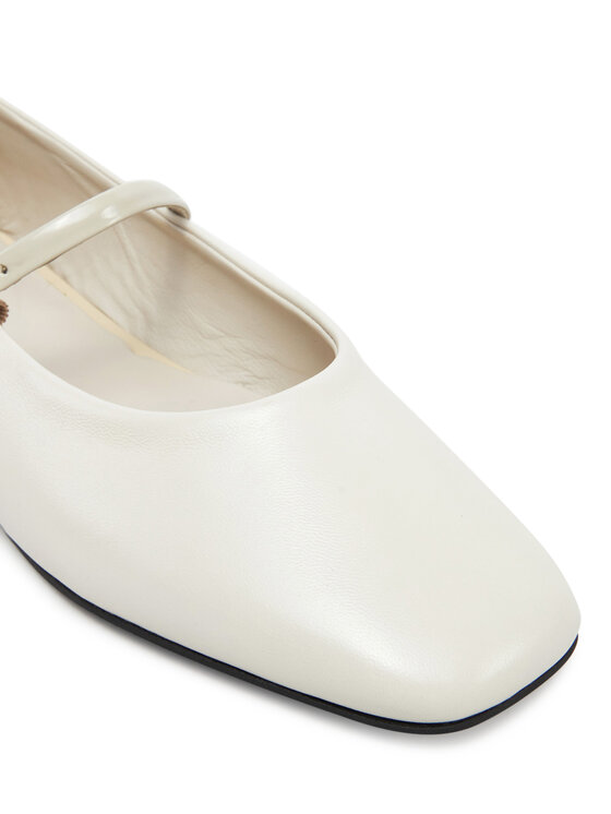 Calvin Klein Calvin Klein Ballerinas Ballerina New Buckle - Lth HW0HW02483 Écru