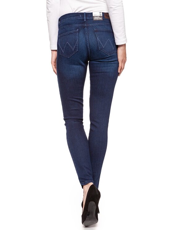 Wrangler Wrangler Jeansy HIGH RISE SKINNY Niebieski Skinny Fit