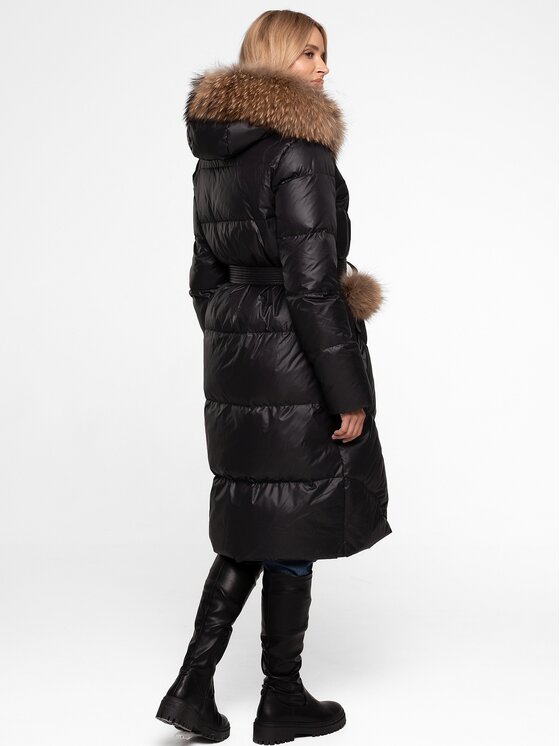 Perso Perso Dámska bunda BLH251050FXR Čierna Regular Fit