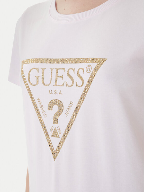 Guess Guess Тишърт W4RI69 J1314 Розов Regular Fit