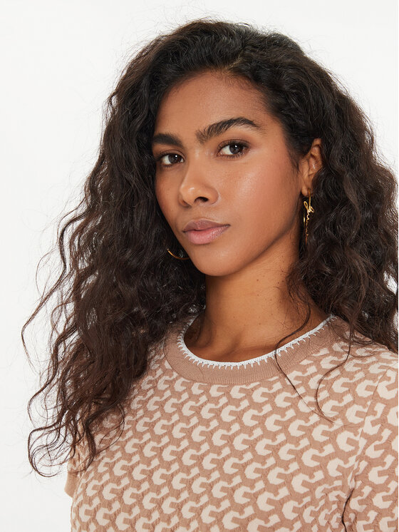 Guess Guess Džemper Ashley W4YR07 Z3FG0 Bež Regular Fit