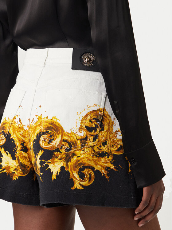 Versace Jeans Couture Versace Jeans Couture Szövet rövidnadrág 80HAD55P ES163 Fehér Straight Fit