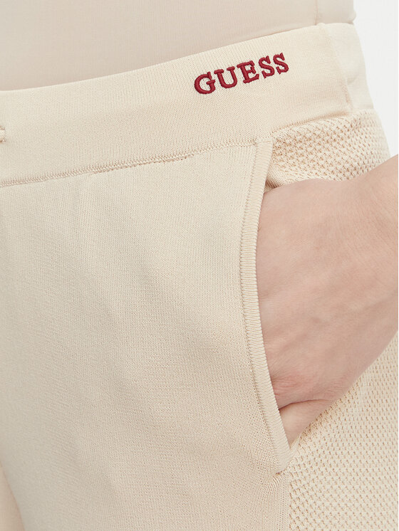 Guess Guess Teplákové nohavice V6GB06 Z0651 Béžová Wide Leg
