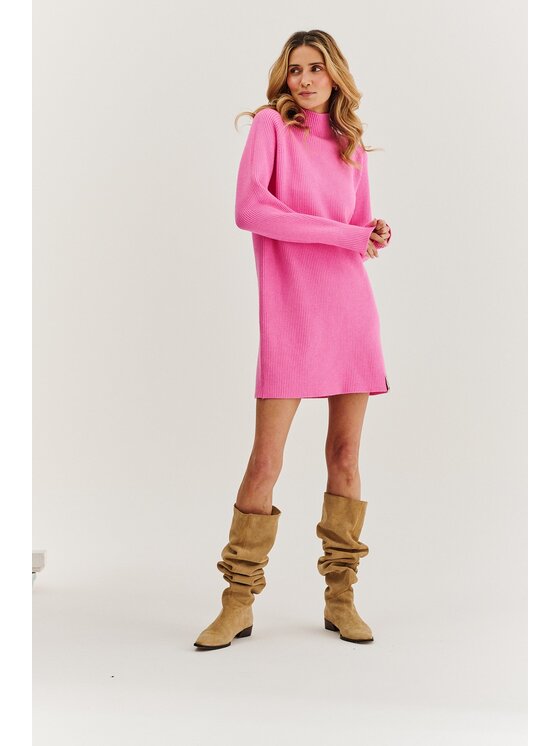 NAOKO NAOKO Úpletové šaty Love Me Pink Ružová Regular Fit