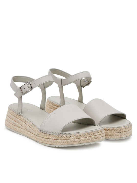 Calvin Klein Calvin Klein Espadrile Wedge Rope Sandal Lth HW0HW02546 Alb