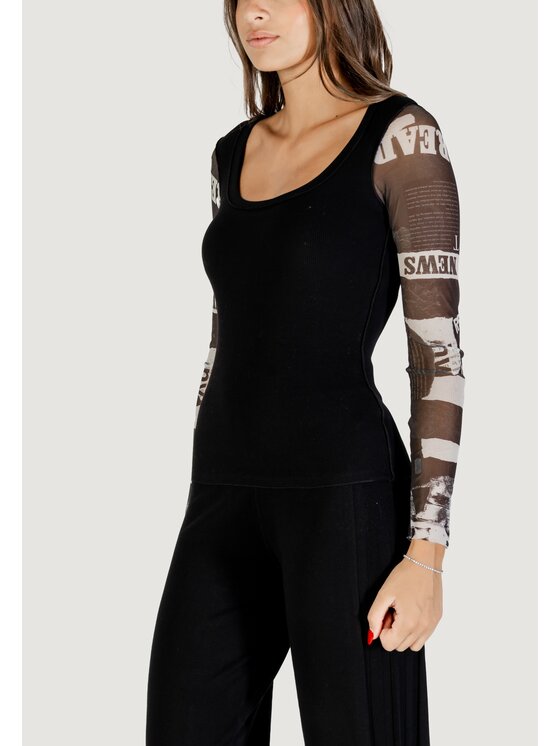 Desigual Desigual Longsleeve TS_LISBOA Μαύρο Casual Fit