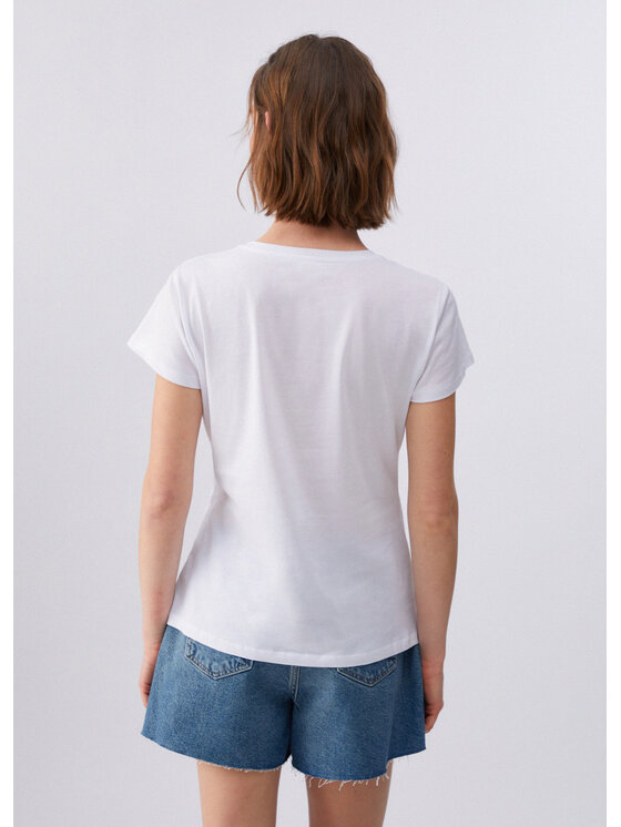 Liu Jo Liu Jo T-shirt WA6476JS923P9453 Bianco Regular Fit