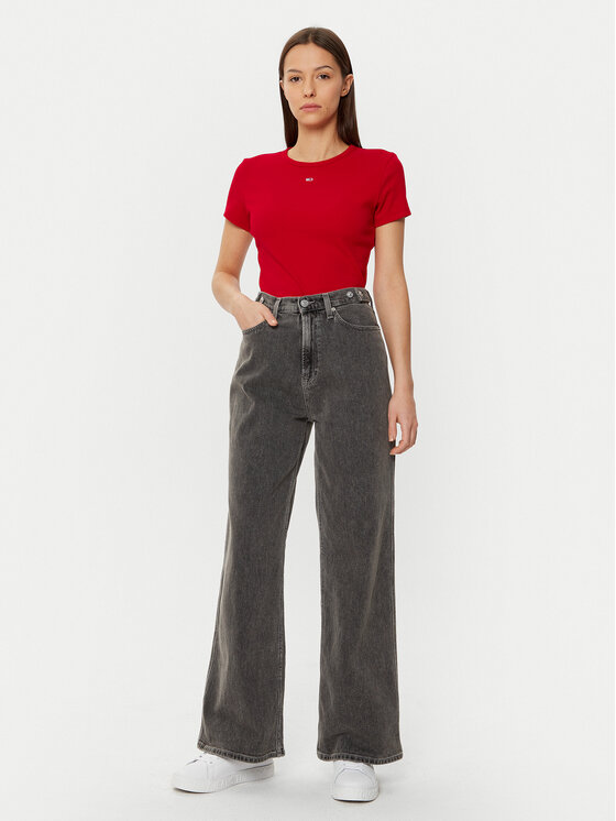 Tommy Jeans Tommy Jeans Majica Essential DW0DW17383 Rdeča Slim Fit
