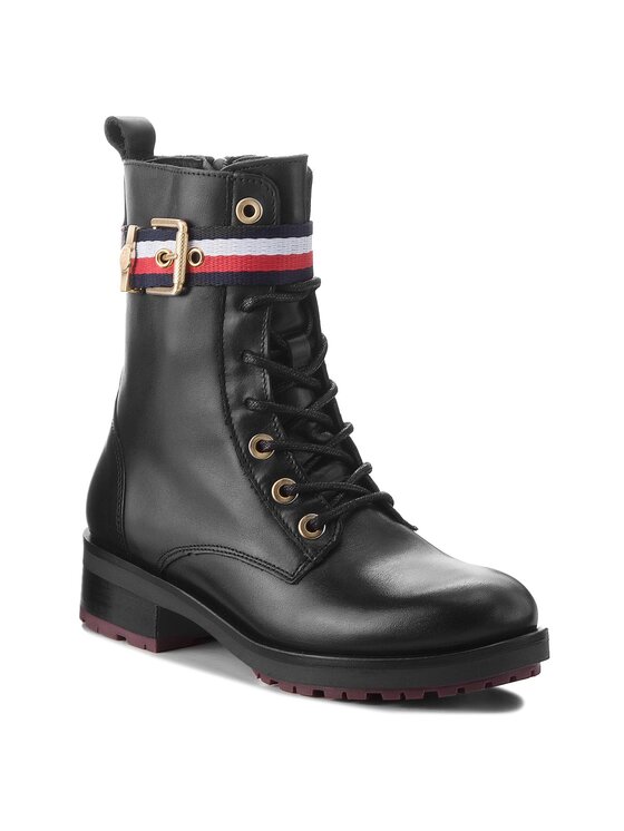 Tommy Hilfiger Bottines Corporate Belt Biker FW0FW03064 Noir