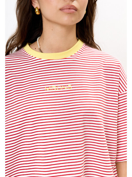Mirons Mirons T-Shirt Print Biały Oversize