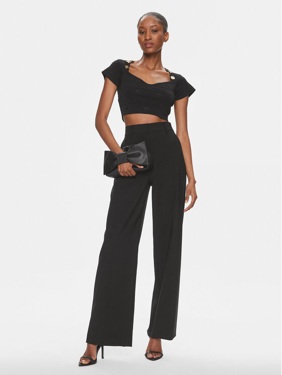 PINKO Pinko Majica Hoodia 102882 A1LK Crna Slim Fit