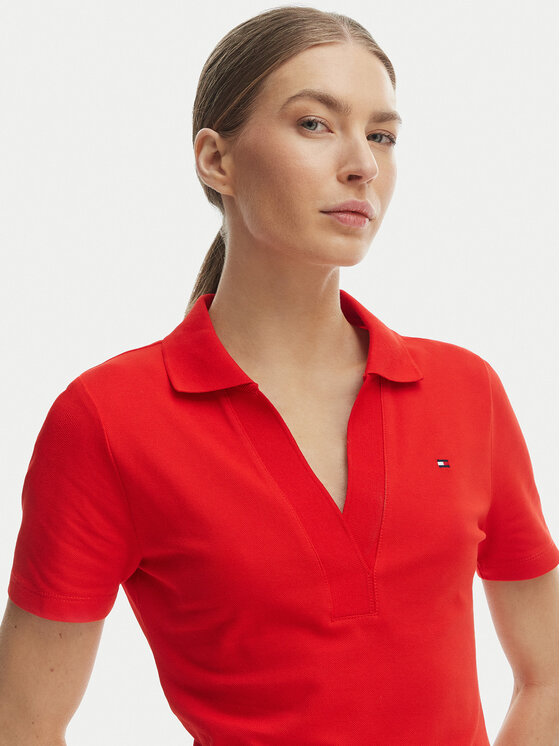 Tommy Hilfiger Tommy Hilfiger Rochie de zi WW0WW42567 Portocaliu Slim Fit