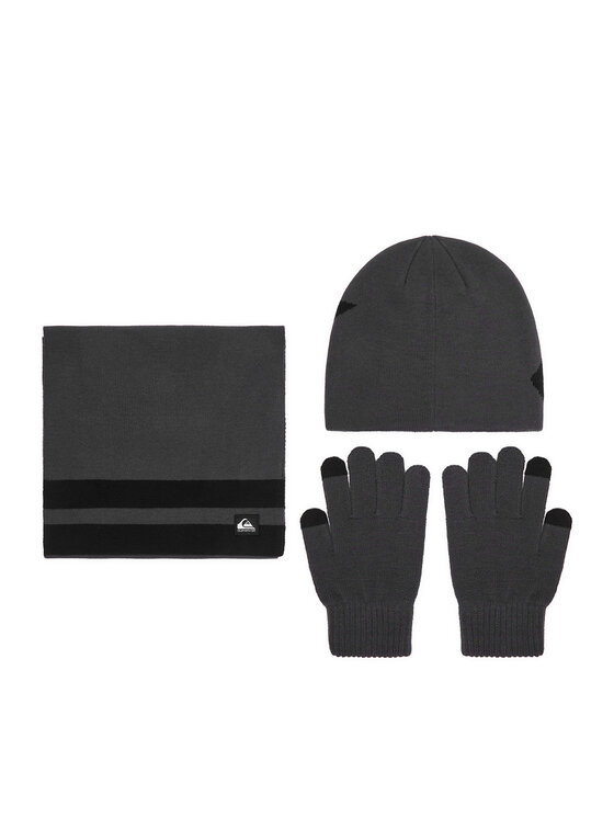 Quiksilver Quiksilver Rinkinys kepurė, šalikas, pirštinės CWBEO-QS-SM346-001-AW26 Tamsiai pilka