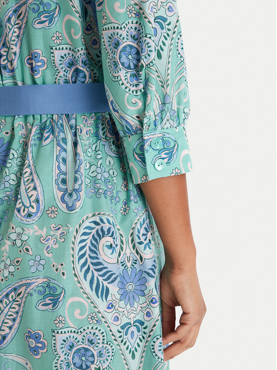 Luisa Spagnoli Luisa Spagnoli Рокля тип риза Pampa 543211 Зелен Regular Fit