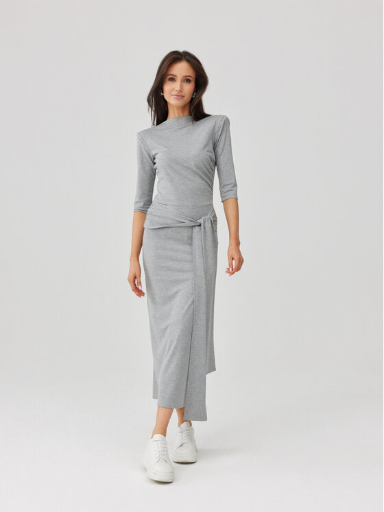 Roco Fashion Roco Fashion Každodenné šaty Lidiana Sivá Slim Fit