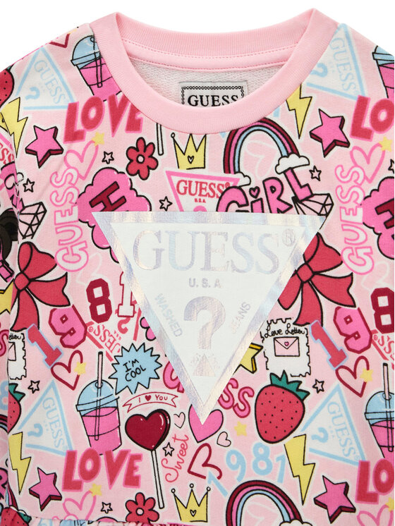 Guess Guess Komplekti kuulub pluus ja retuusid K6YG03 K3841 Roosa Regular Fit