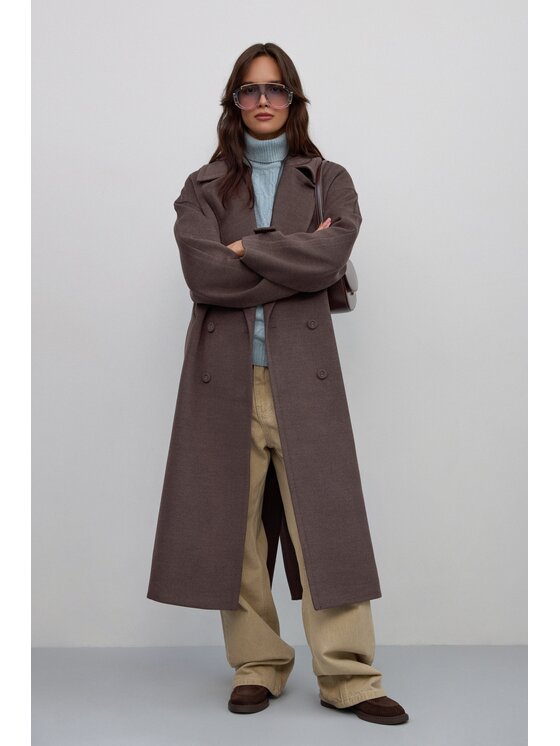 Estro Estro Cappotto ER00117931 Marrone Loose Fit