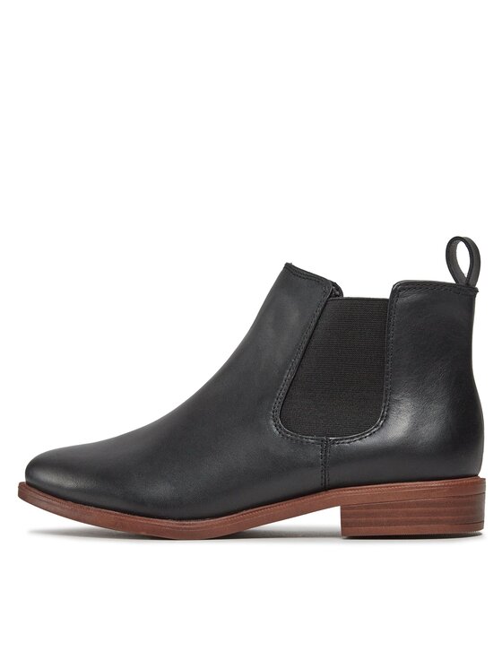 Clarks Clarks Kotníková obuv s elastickým prvkem Taylor Shine 261119654 Černá