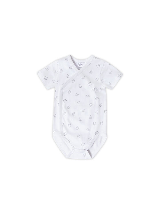 Stellou & friends Stellou & friends Komplet body dziecięcych Short Sleeve CROSS-BODY Szary