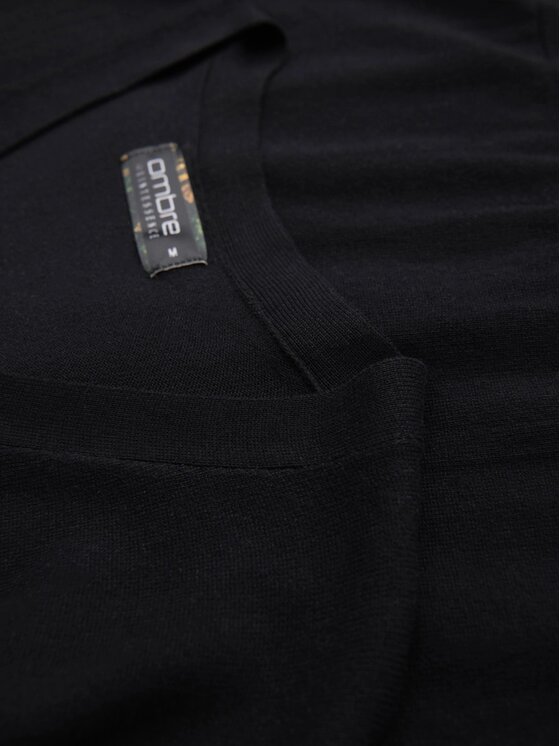 Ombre Ombre Kardigan OM-SWCD-0126 Czarny Regular Fit