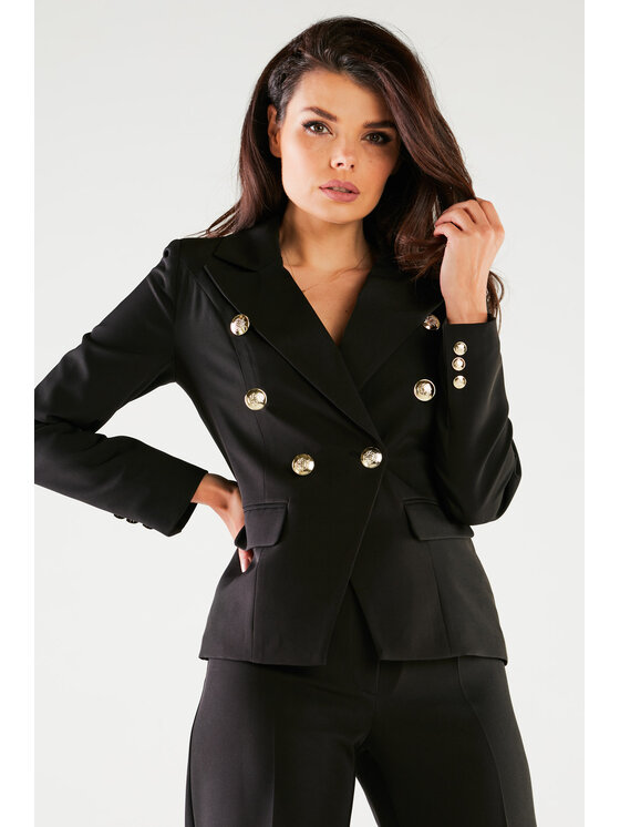 Awama Awama Giacca da abito A441 Nero Basic Fit