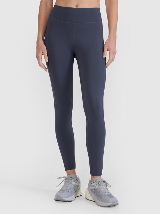 4F 4F Legginsy BLAST Szary ciemny Slim Fit