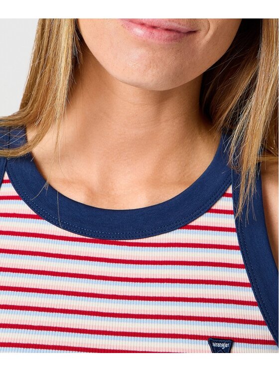 Wrangler Wrangler Tank top RINGER TANK 112362580 Biały Slim Fit