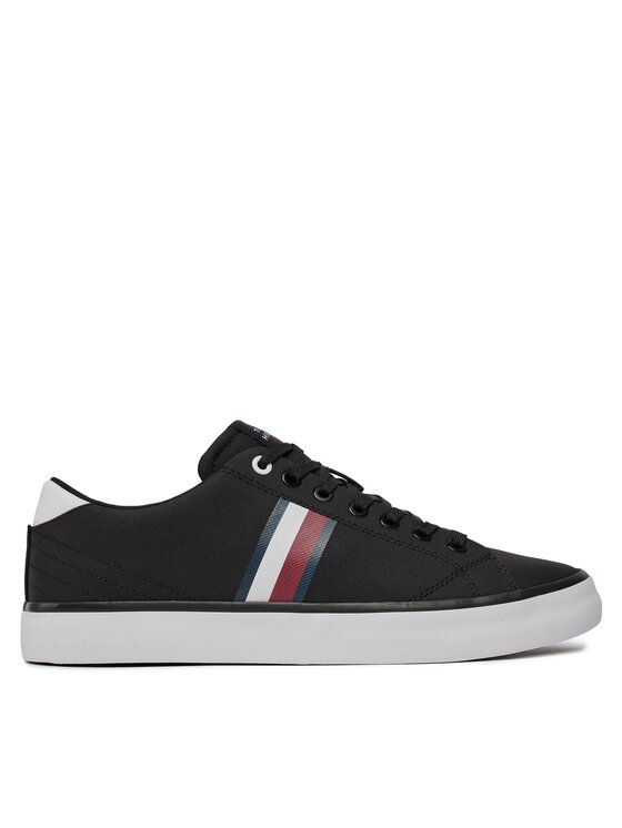 Tommy Hilfiger Sneakers Th Hi Vulc Low Stripes Mesh FM0FM04946 Noir