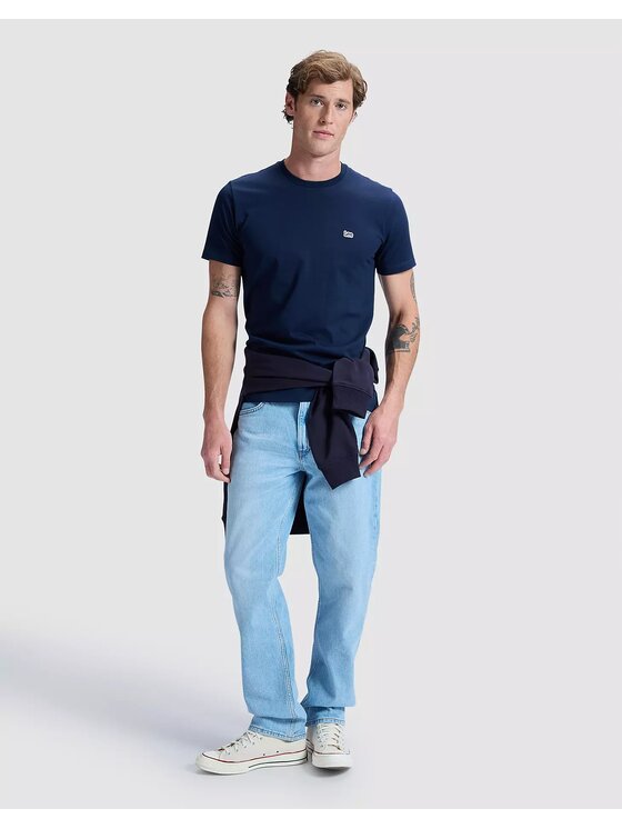Lee Lee T-Shirt SS PATCH LOGO TEE Niebieski Regular Fit